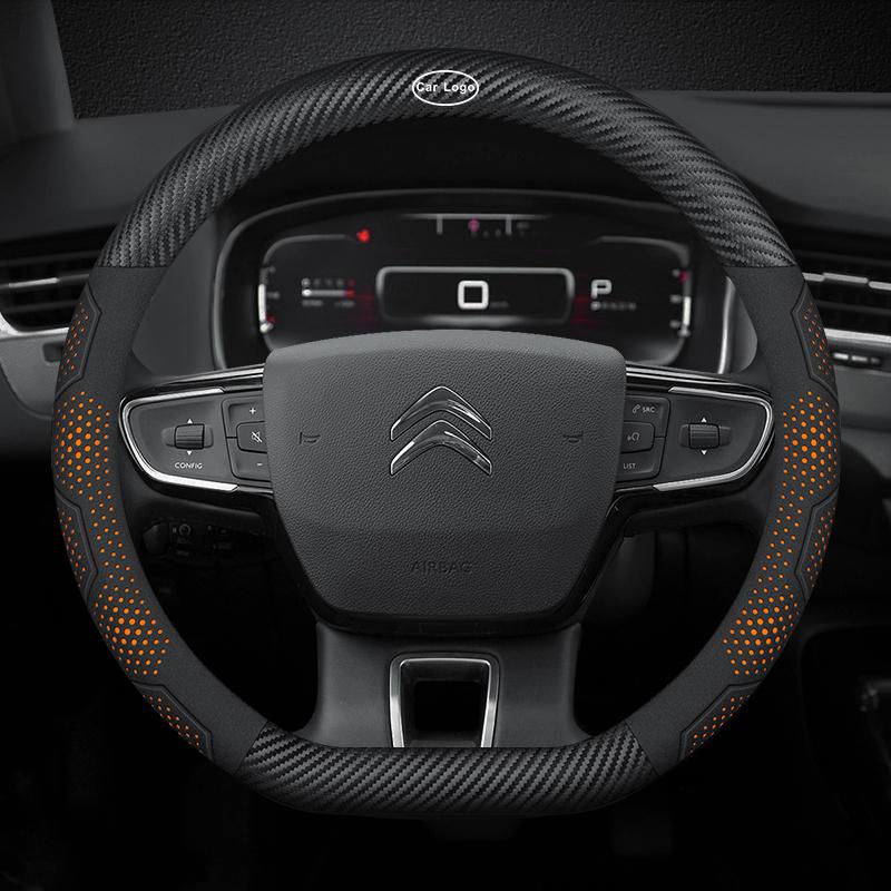 Pro Citroen C1 C2 C3 C4 C5 C6 C7 C8 VTS Auto Semiš Uhlíková Vlákna Kůže Prodyšný A Protiskluzový Potah Volantu Příslušenství
