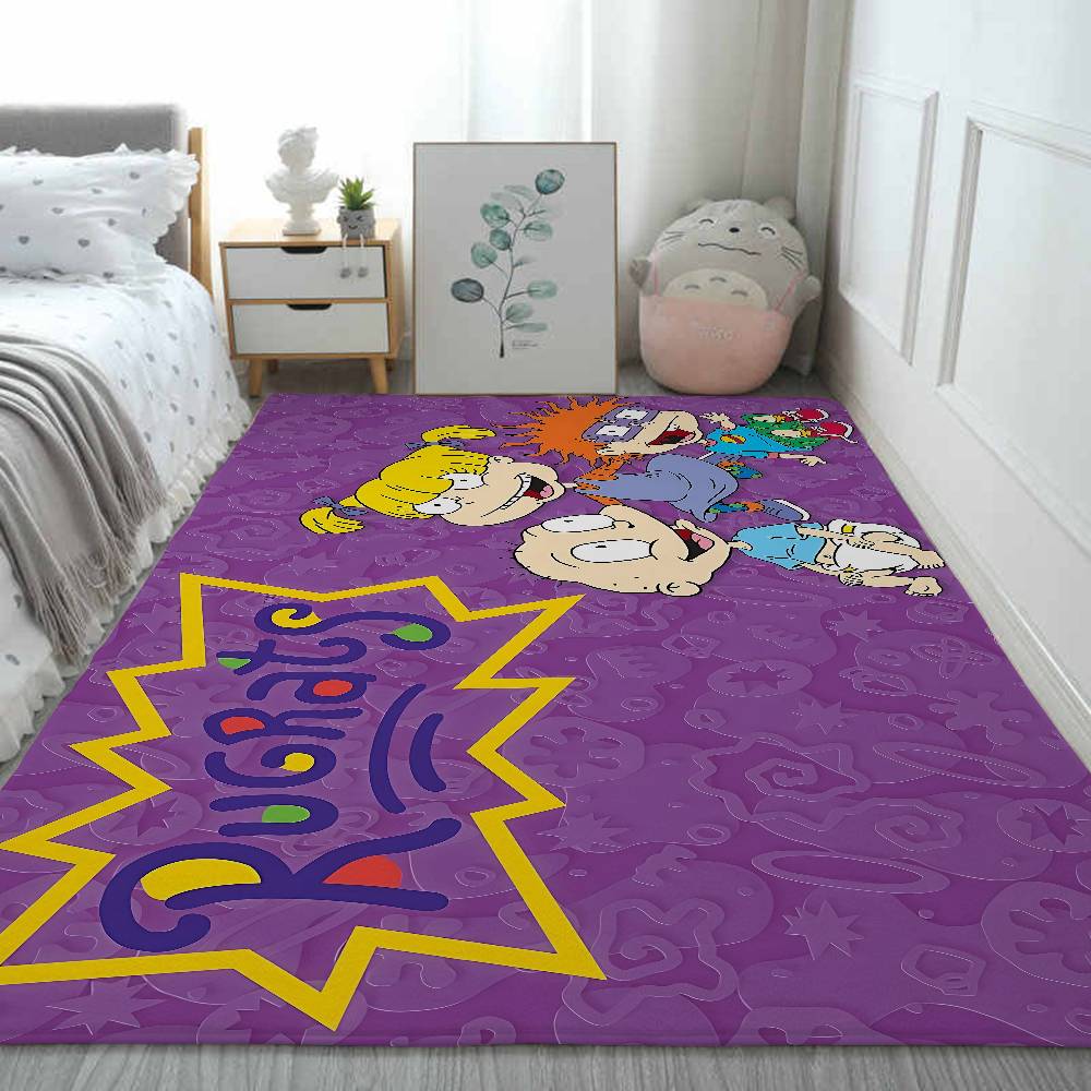 Cartoon Funny R-Rugrats Floor Mat Printed Flannel , Suitable For Bathrooms, Kitchens, Entrances, And Other Decorate Home