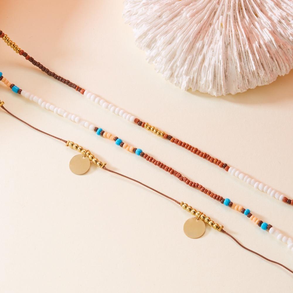 Vacation Style Clavicle Chain Jewelry Bohemian Necklaces Retro Bead Necklaces  Girl