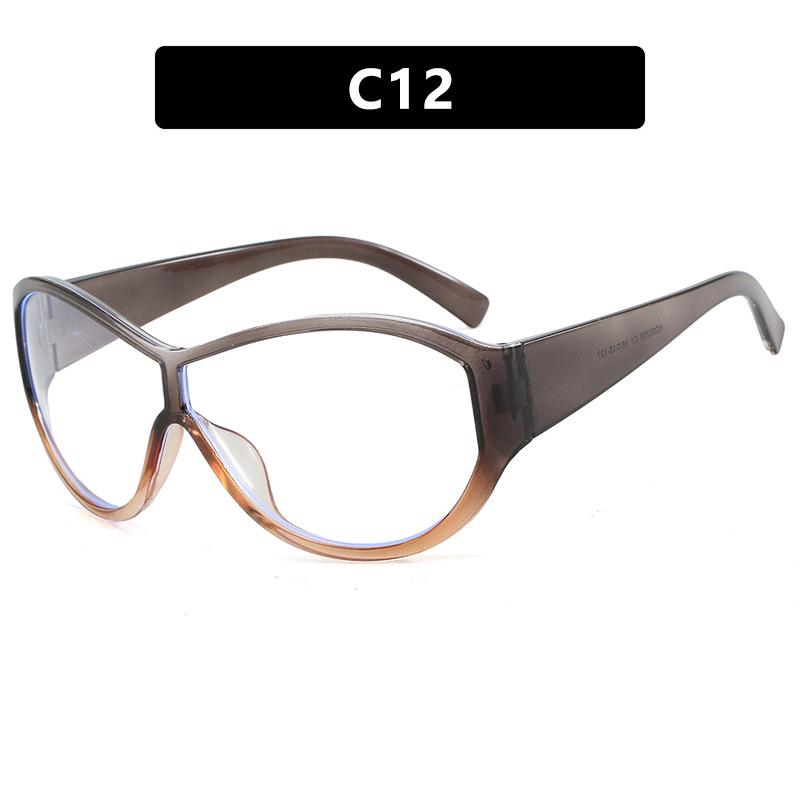 European & American Y2K Fashion Large Frame Windproof Retro Sunglasses for Cycling and Sun Protection As shown