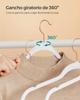 SONGMICSHOME Velvet Hangers 50 Pack, Non-Slip Hangers with Rose Gold-Colored Swivel Hooks, Slim Space-Saving Hangers
