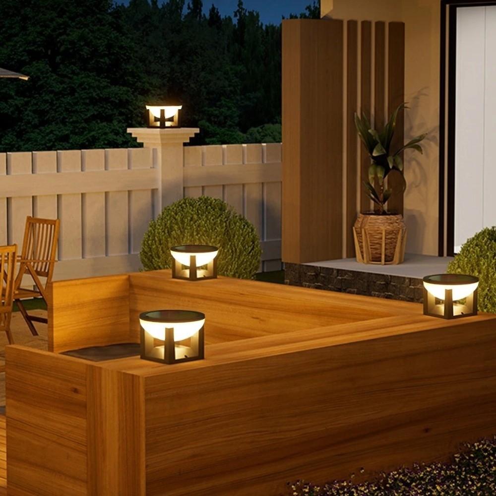 Waterproof Outdoor Solar Post Light Solar Powered Post Pillar Lamp  Patio Lighting
