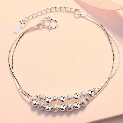 High Quality   Copper Charm Beads Chain Bracelets for Women Luxury Fashion Lady Cute Jewelry Wedding Party Gifts