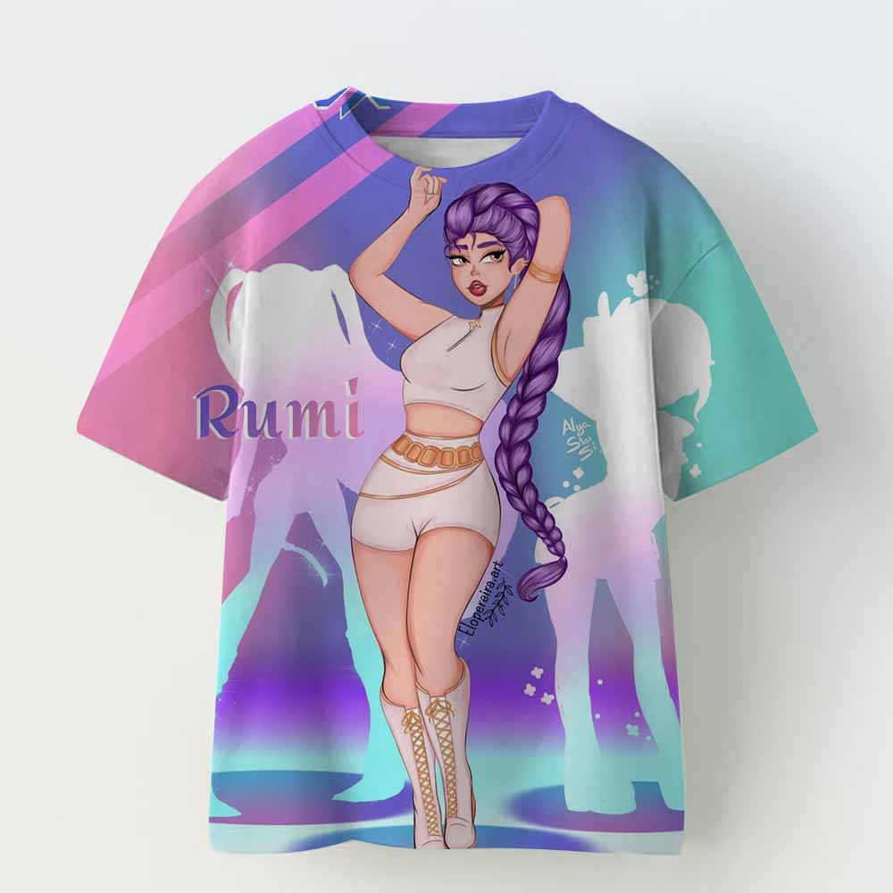 Kpop Demon Hunters Children's Clothing Short Sleeve T-shirt Kpop Demon Hunters Tiger Harajuku Tshirt for Boys Girls Gift