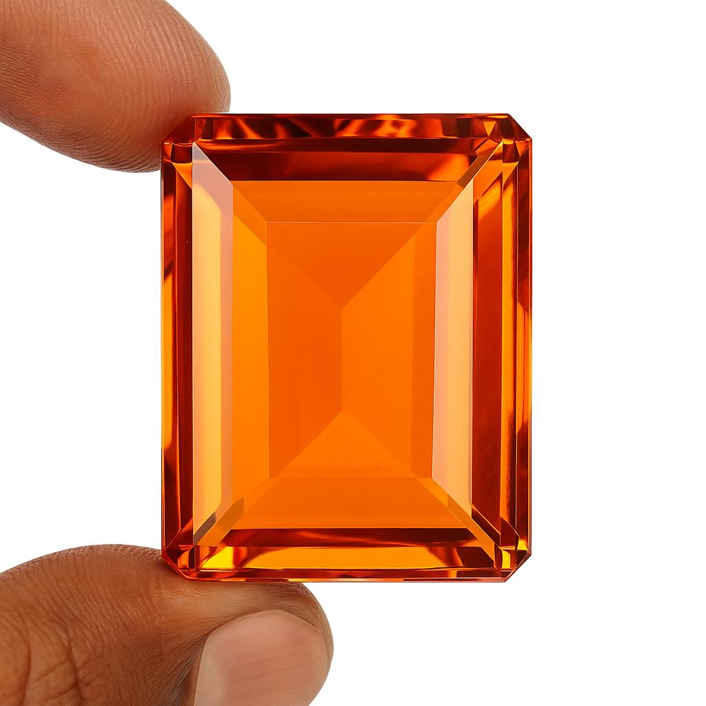 Natural Orange Topaz Loose Gemstone 43 ct Emerald Cut for Jewelry Making and Gem Collections