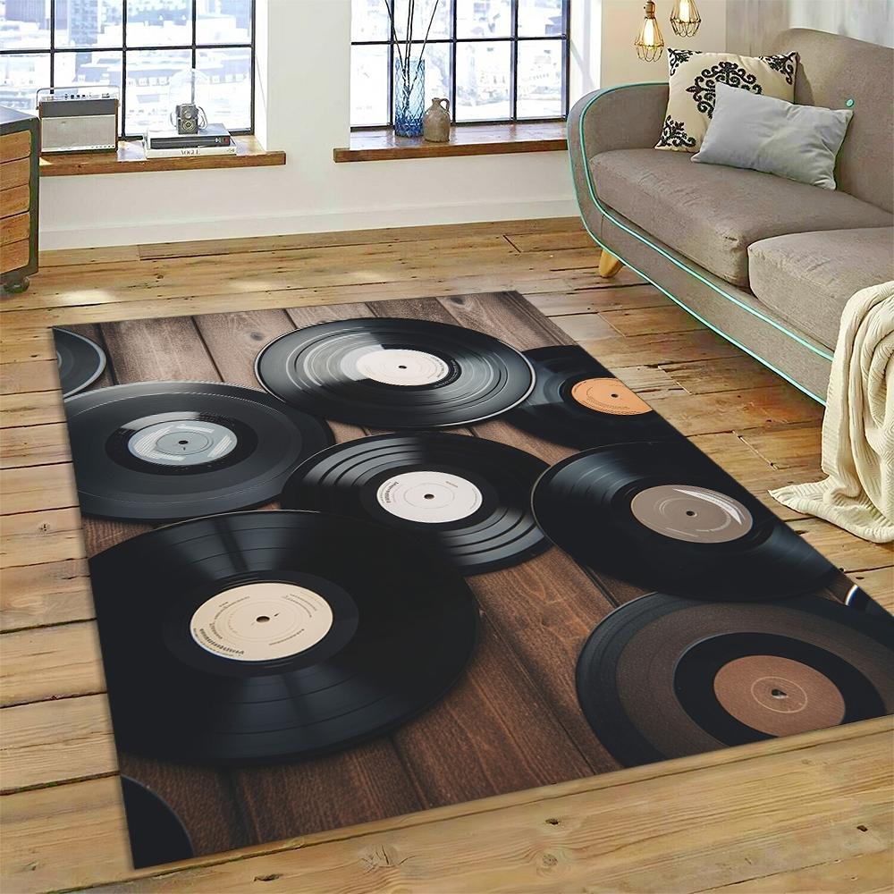 Vinyl Record Music DJ Screen tape Rug Carpet for Living Room Bedroom Home Decor,Floor Mat Non-slip Decoration for Sofa Doormat