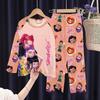 Neues Frühlings-Pyjama-Set Langarm Print Cartoon Jäger Pyjama Set Kinder Jungen Mädchen Nachtwäsche Nachthemd Hausanzug Kleiderset