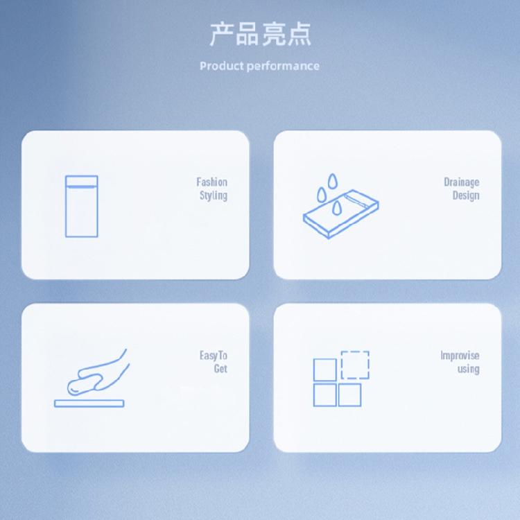 Simple Countertop Soap Dishes with Hidden Drain Hole Bathroom Soap Storage Box