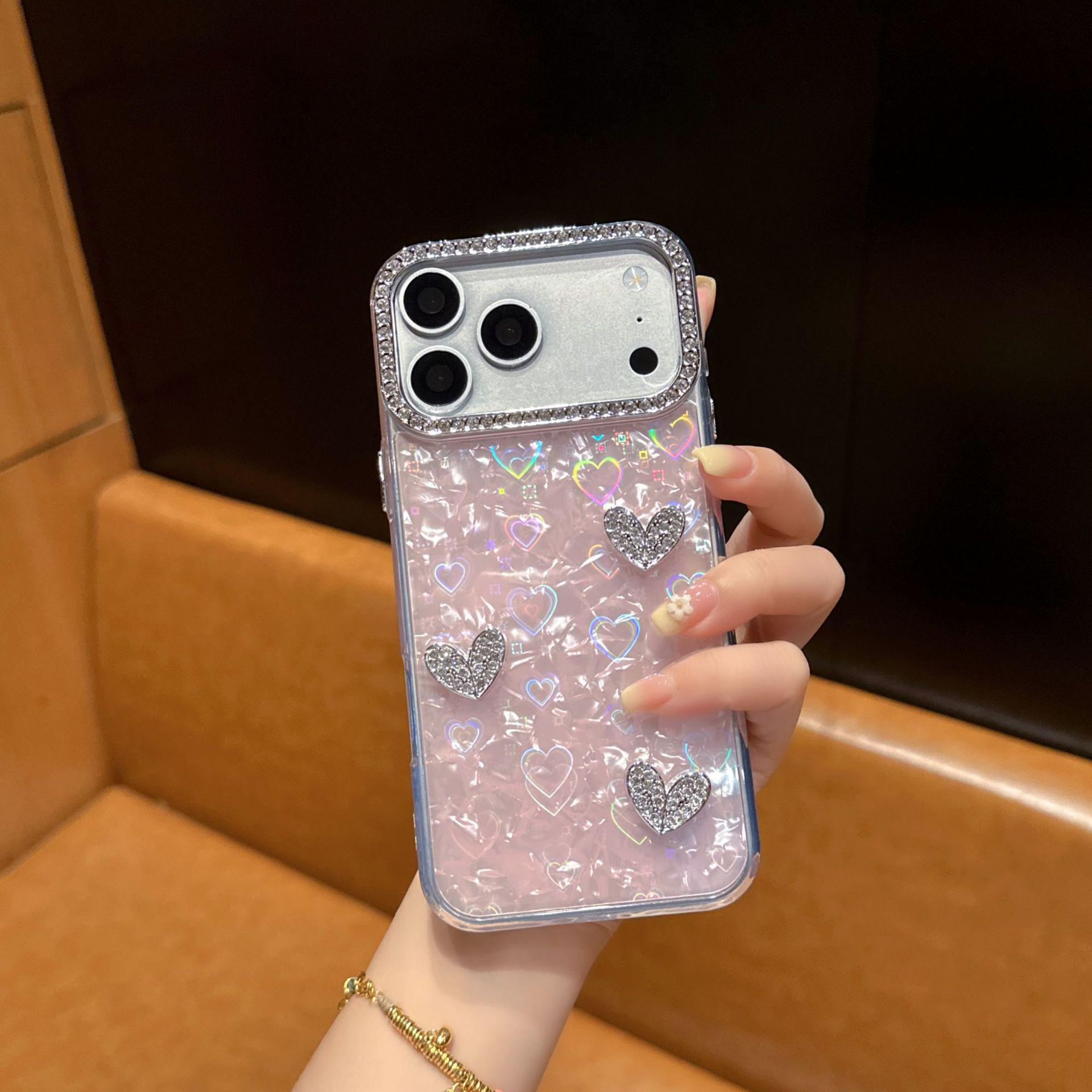 

Three Sparkling Diamond Heart Case for Oppo Reno15 Pro, Find X9 Pro, A6 Pro A2-5G
