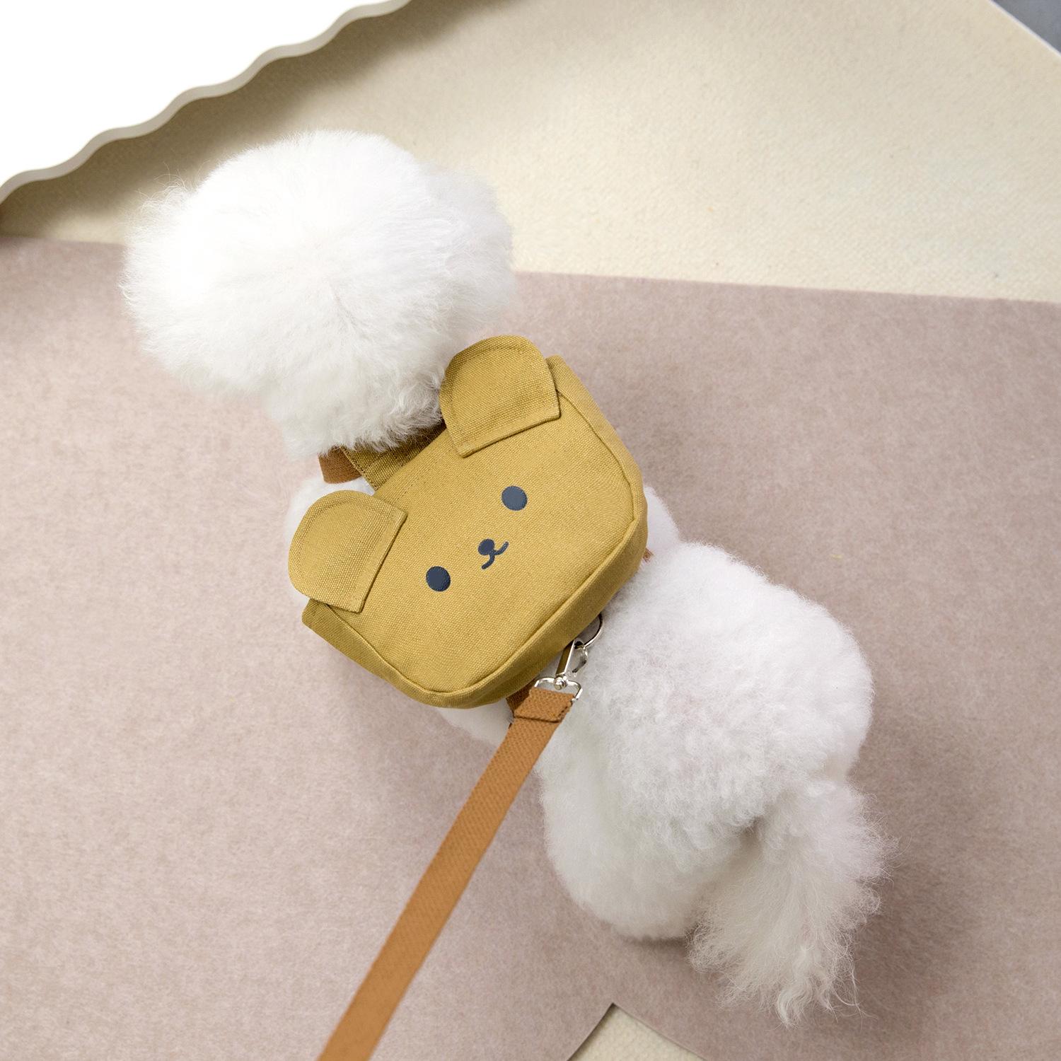 

Одежда для собак Traction Pet Chest Harness Supplies Весна и лето Новый медведь Кролик с сумкой Chest Harness Веревка L