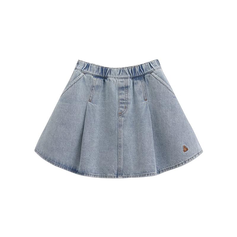 GAP Girls  2026 Spring Bear Embroidered Denim Pleated Skort 160/66