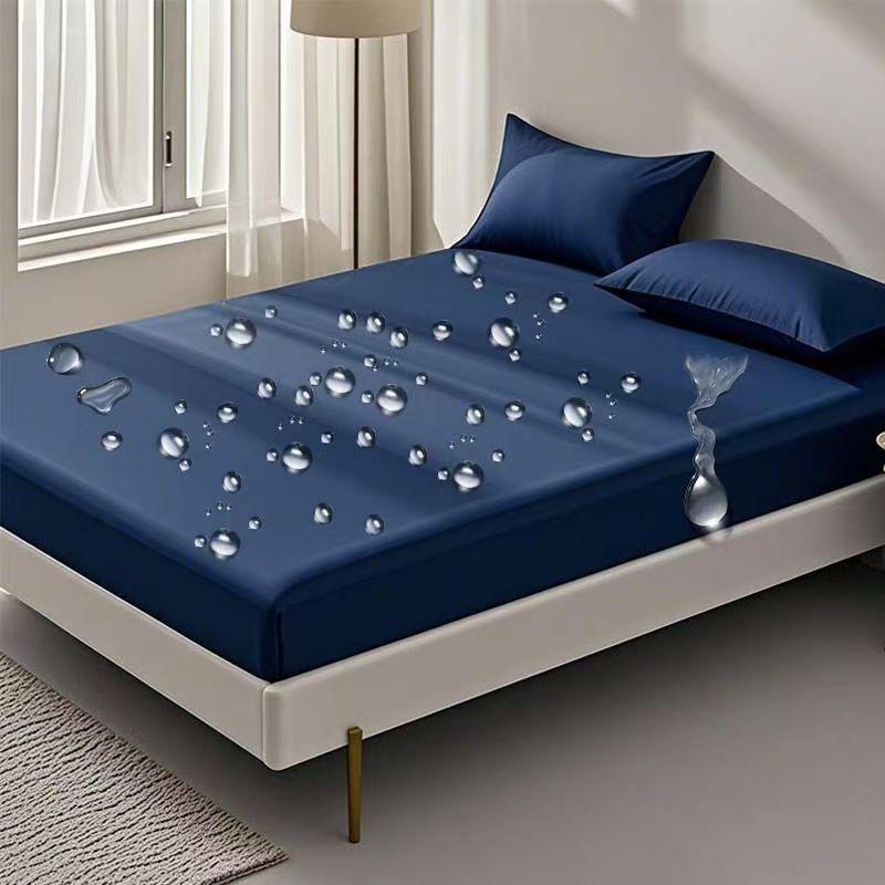 2026 New 99% Waterproof Bed Cover with Elastic Band Solid Fitted Sheet Smooth Breathable Mattress Pad Cover Anti Mites Bed Linens Multi Size