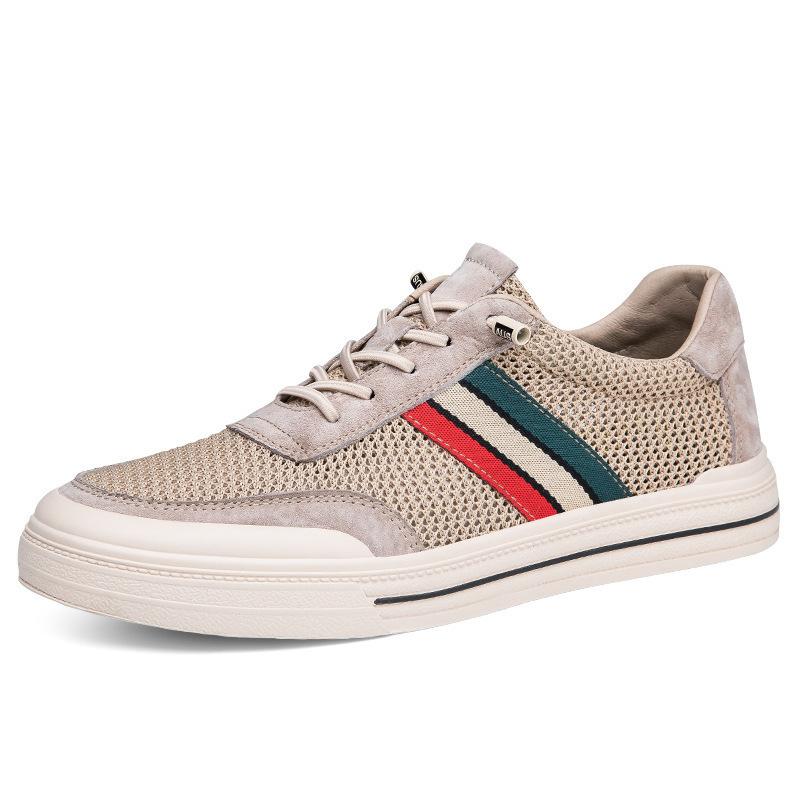 

2025 spring and summer new mesh casual shoes men s fashion breathable board shoes student trend mesh men s shoes large top layer 45