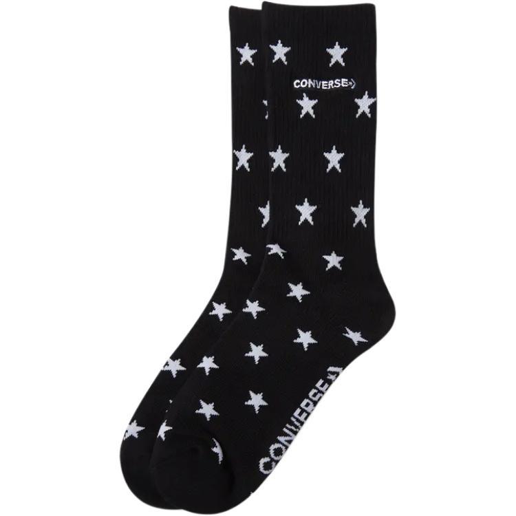 Converse Crew Socks Unisex 1 Pack Black 10026621-A01