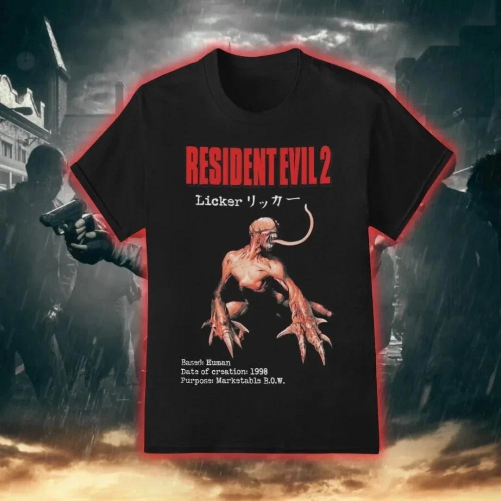 Resident Evil Licker T-Shirt Graphic Print Unisex Cotton BLACK Tee 4XL