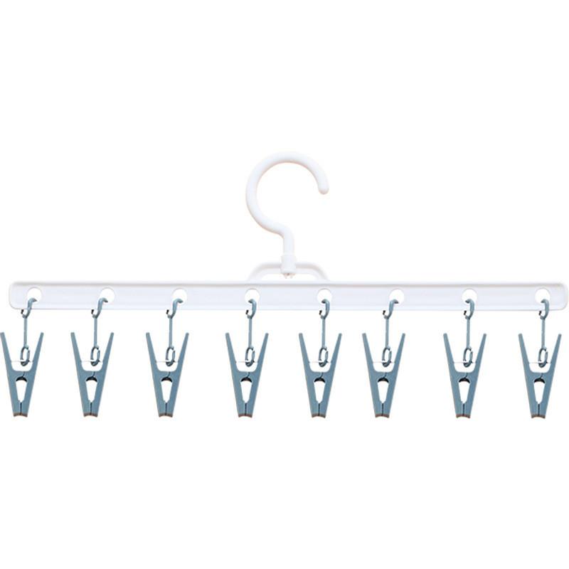 Plastic Clothes Hanger With Strong Notrace Clips For Pants Socks And Tie Storage