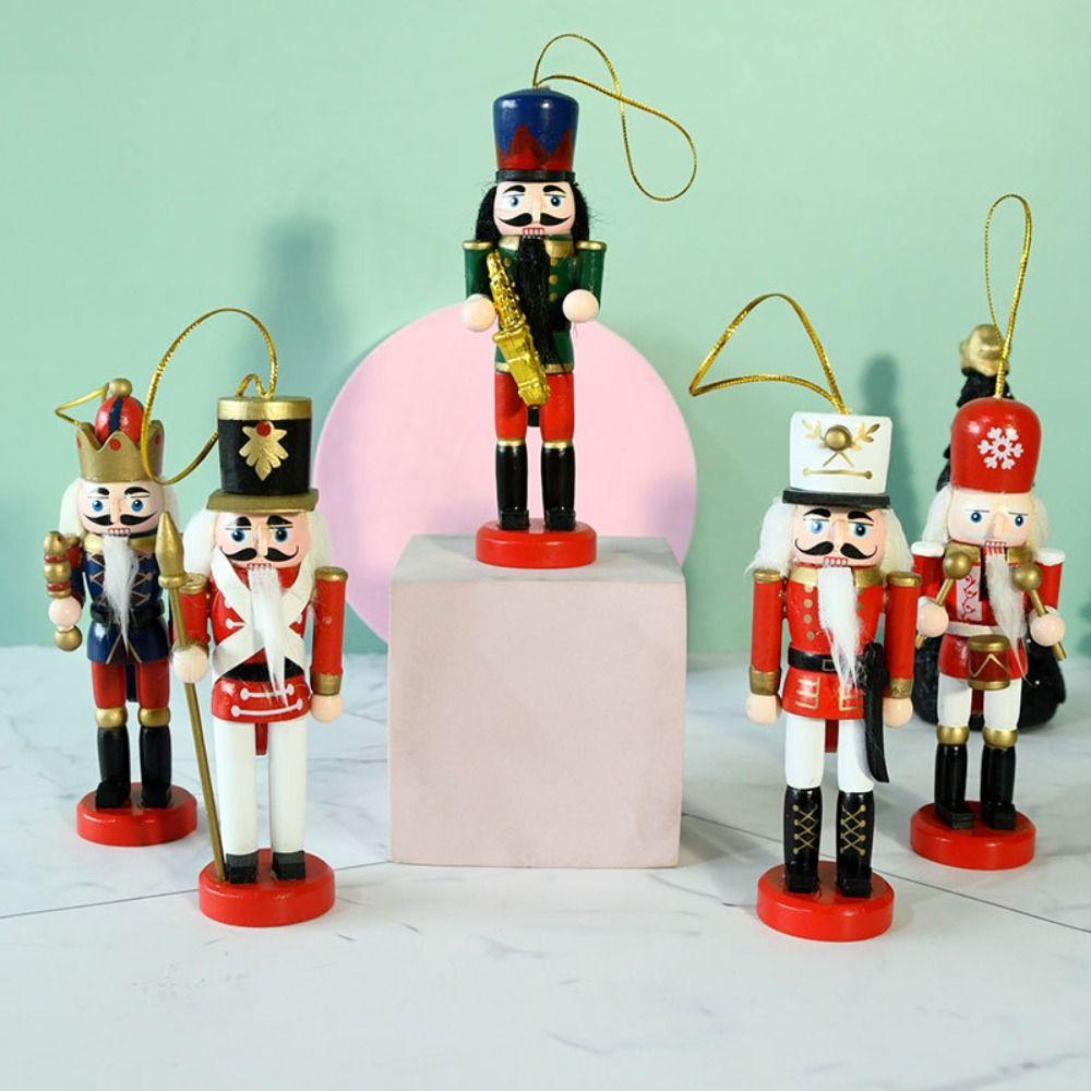 3/4/5Pcs Figurines Soldier Puppet Pendant Colorful Nutcracker Doll Nutcracker Puppet  Children Toys