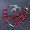 Mozambique Garnet Gemstone Handmade 925 Sterling Silver Jewelry Set P1h34