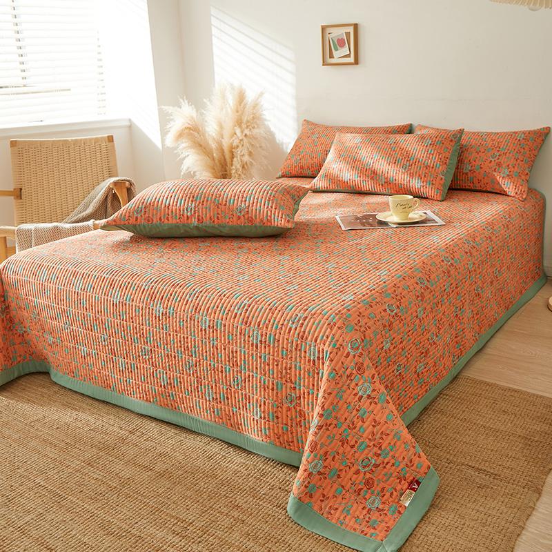 Pătură cu imprimeu flori pentru pat Bumbac Stil Pastoral Cuvertură de pat Home Pat Decoraive Matlasat (fata de perna necesita comanda)