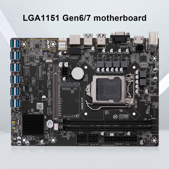

B250C BTC PCI Express DDR4 Компьютерная материнская плата для LGA1151 Gen6/7 12 PICEX1 Интерфейс USB Plug And Play Материнская плата с быстрым откликом BTC