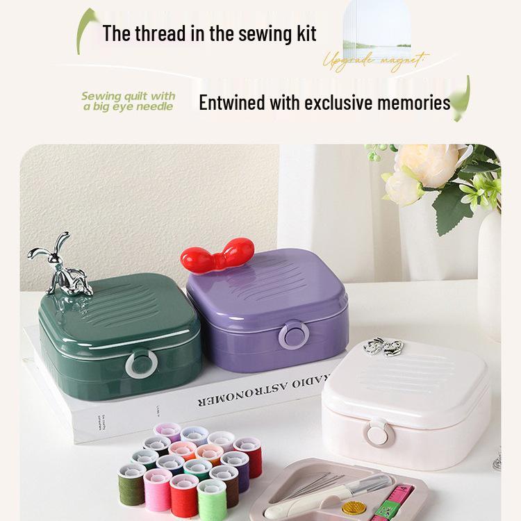 High-Quality Magnetic Needle & Thread Box: Compact Sewing Kit for Home & Dorm Repair