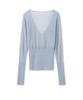MILLO WOMEN Sheer Deep V-Neck Knit [Ash Blue]