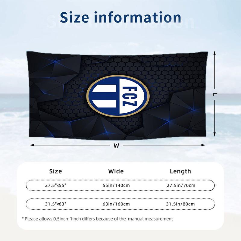 Telo Mare Asciugatura Rapida Stampa FC Zürich Microfibra Assorbente Portatile da Viaggio Asciugamano per Nuoto
