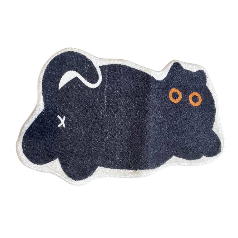 

Черный кот Коврик для пола в форме кота Нескользящие коврики для пола Придверный коврик Ковер для пола Спальня чёрный