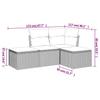 Vidaxl 4-Cz. Garden Lounge Set, Cushions, Black PE Rattan