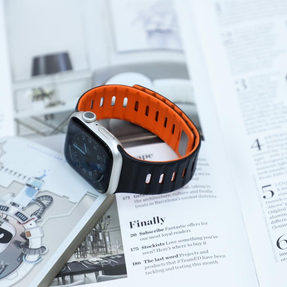 Magnetic Strap For Apple Watch Ultra 1 2 3 49mm 44mm 45mm 46mm 42mm 41 Sport Silicone Bracelet Belt IWatch Series 11 10 8 7 6 Se 3 Band