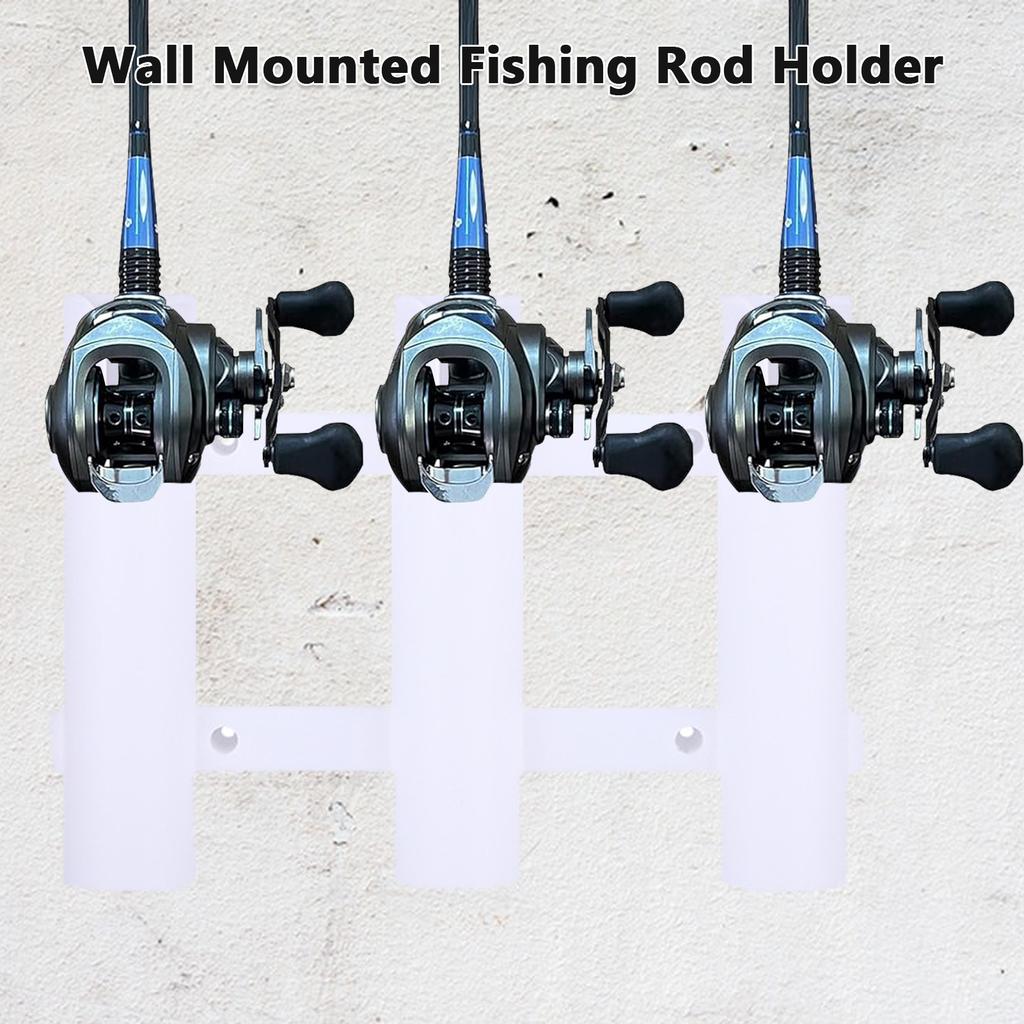 Wall Mounted Fishing Rod Holder Bracket 3 Rods Tube Plastic Boat Fishing Rod Racks