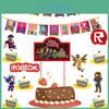 Forniture Vivaci per Festa a Tema Roblox per Celebrazioni di Compleanno per Bambini con Striscioni e Decorazioni per Torta