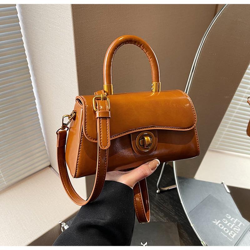 Fashion handbag women's winter new solid color simple design messenger bag texture retro shoulder bag