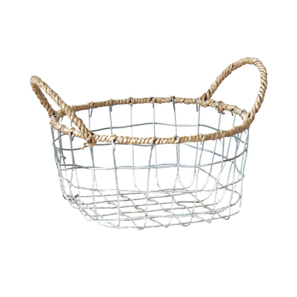 Nordic Wire Storage Basket Portable Kitchen Fruit Storage Basket Wire Woven Basket  Living Room