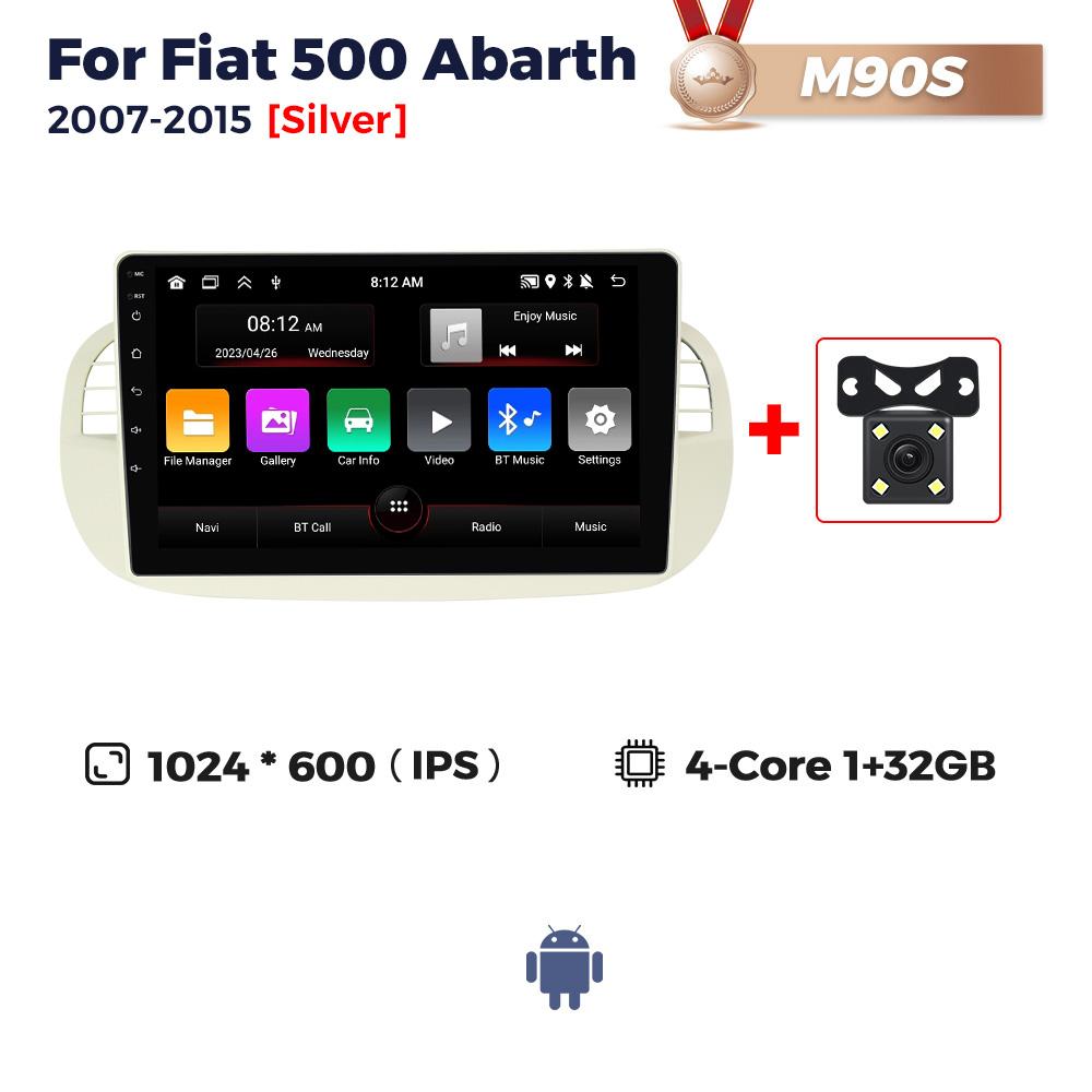 Navifly 9inch 1din Android Car Radio Stereo For FIAT 500 Abarth 2007-2015 Multimedia Player Wireless Carplay Auto GPS Navigation