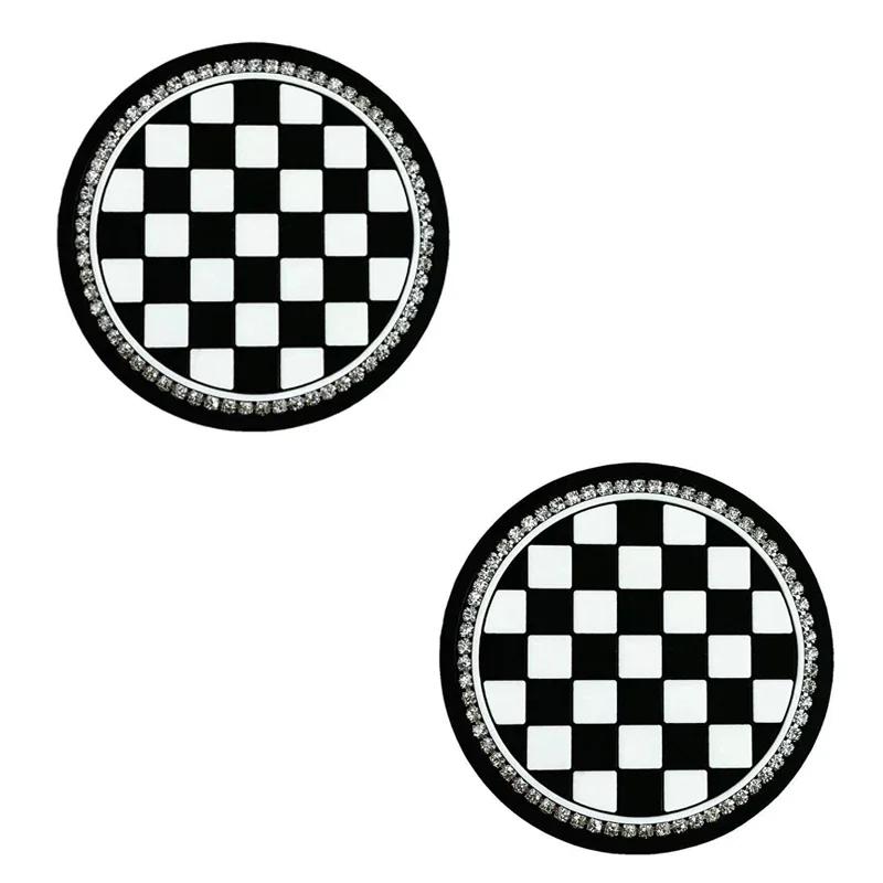 New 2PCS Bling Auto Car Cup Holder Insert Coasters Universal Vehicle Interior Accessories Anti Slip Crystal Cup Mat Holder