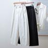 DIMANAF 2026 Plus Size Spring Summer Women Pants Elastic Waist Oversize Fashion Casual Lady Long Pants Solid Cotton