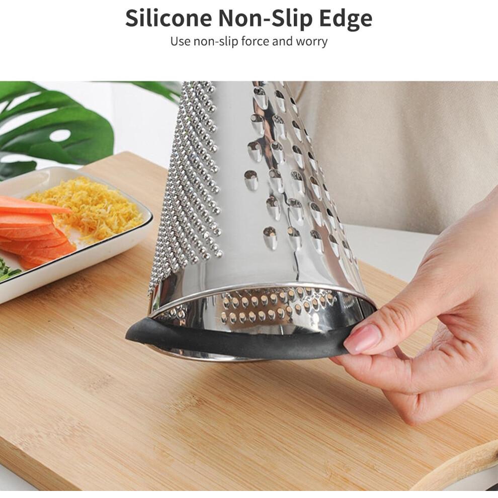 Cheese Grater with Handle - 8 Inch Stainless Steel Cone Grater for Parmesan Cheese, Vegetables, Ginger, and Chocolate
