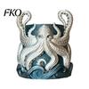Decorative Flowerpot for Garden 3D Printed Octopus Planter with Tray, Creative Succulents Flower Pot, Weather-Resistant Crack-resistant Plant