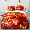 Christmas Duvet Cover Set King Queen Full Size Snowflake Gold Deer Pattern Holiday Bedding Set Polyester Comforter Cover for Kid