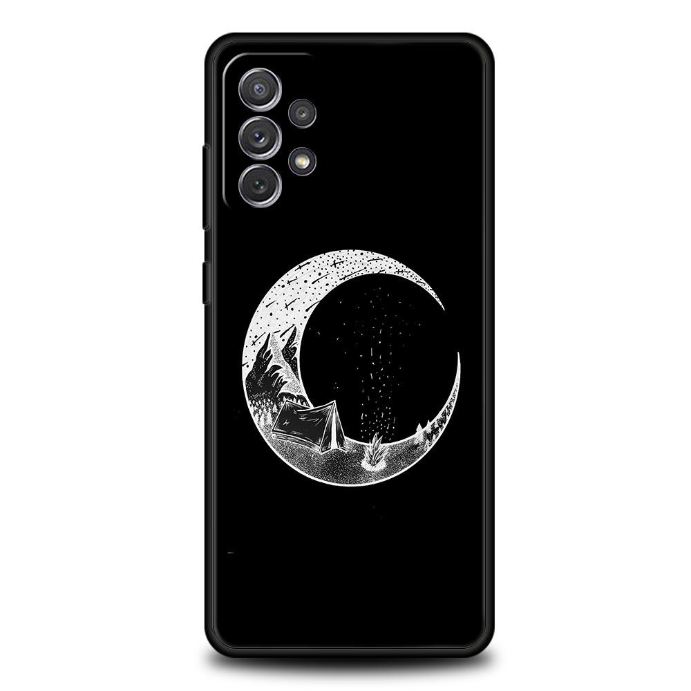 Line Mountain Scenery Sun Moon Case for Samsung A51 A71 A21S A12 A11 A15 A25 A31 A41 A23 A33 A53 A73 A05S A13 5G A35 A55 Cover