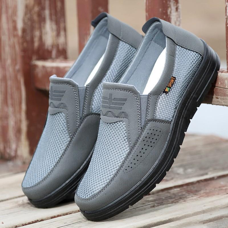 Old Beijing Cloth Shoes Men's 2025 Summer Breathable Mesh Shoes Polyurethane Soft-soled Non-slip Men's Shoes