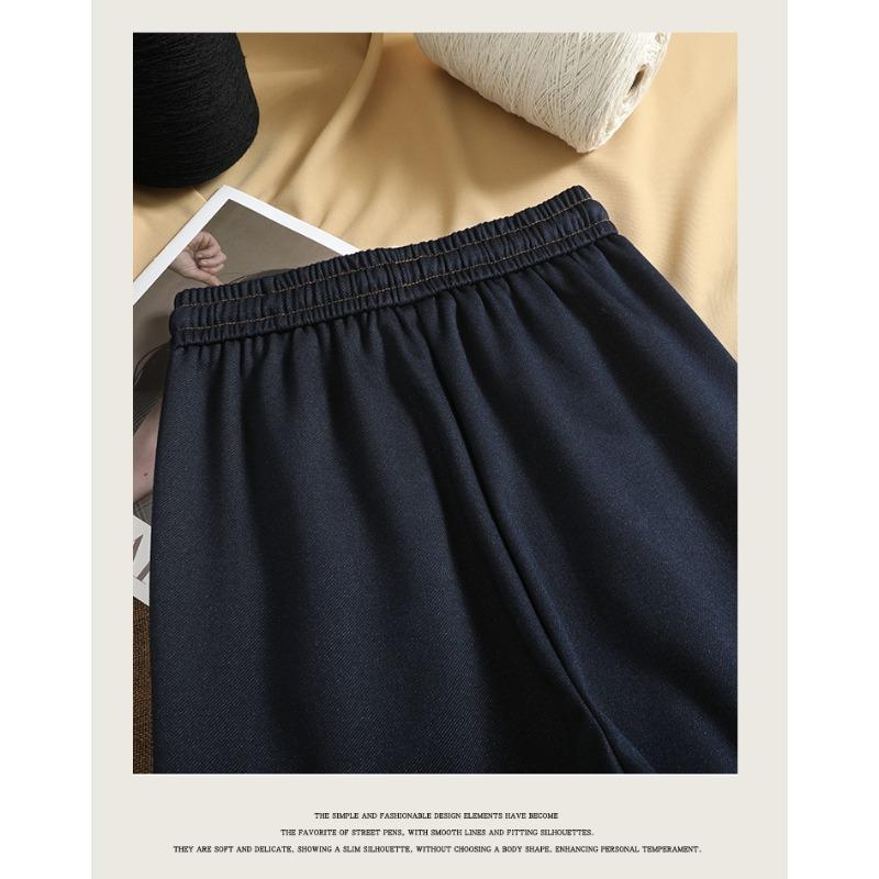 DIMANAF 2025 Autumn Winter Women Pants Plus Size Lady Long Pants Oversized Loose Casual Bottoms Thick Knitted