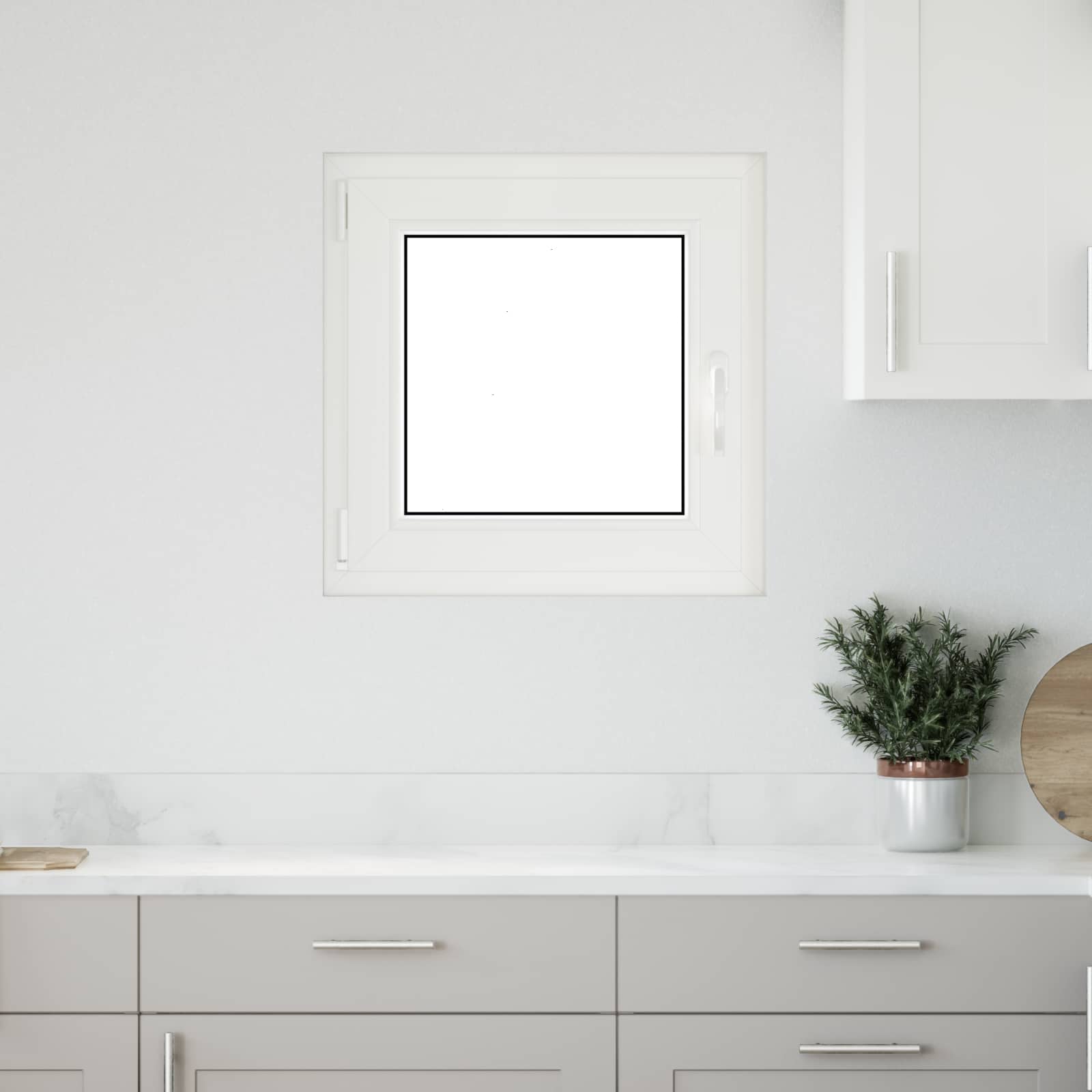 Kellerfenster RISOR 50 x 50 cm PVC und Glas Weiß
