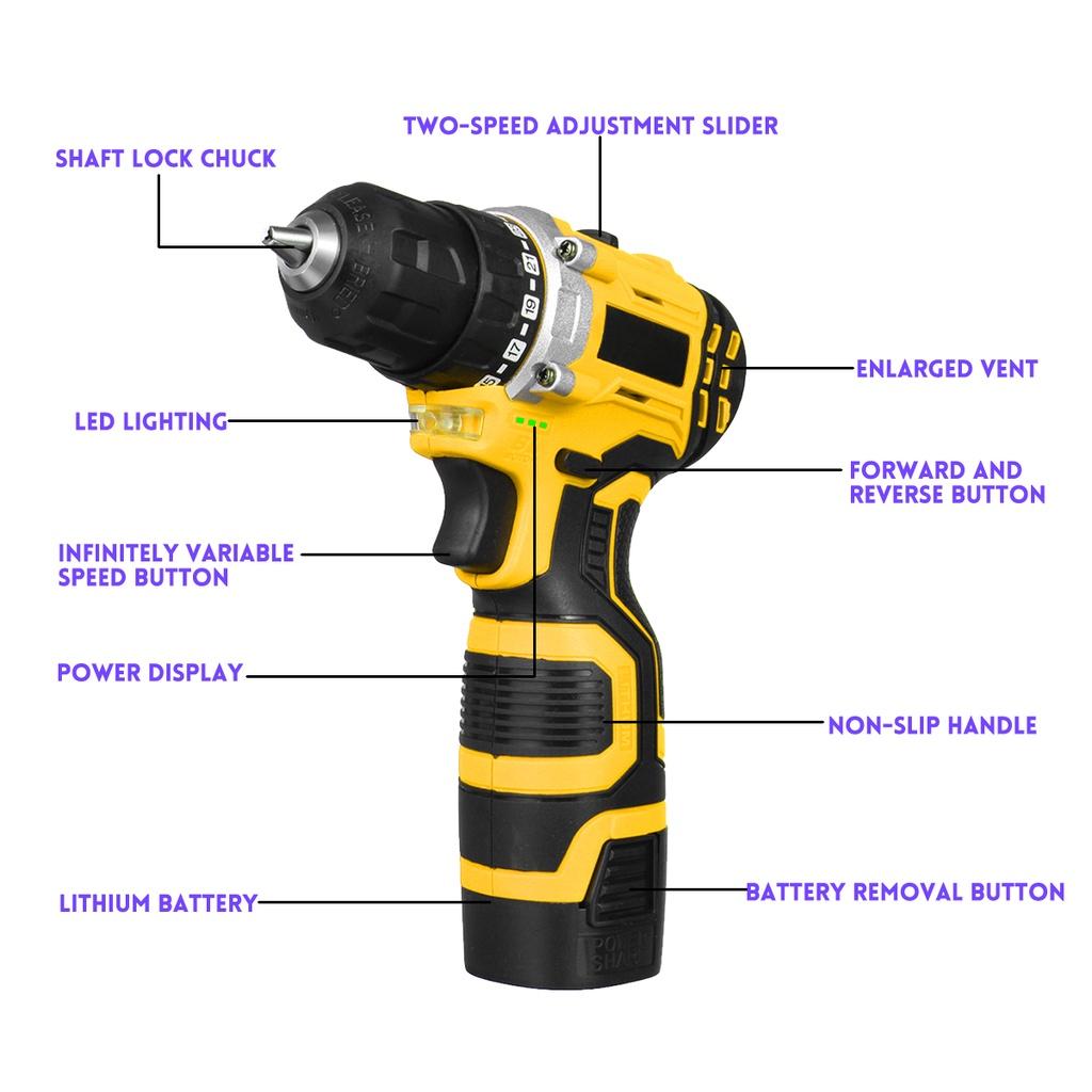 16.8V Electric Screwdriver Mini Wireless Driver With 1/2PCS Lithium-Ion Battery Cordless Drill  Home DIY Power Tools