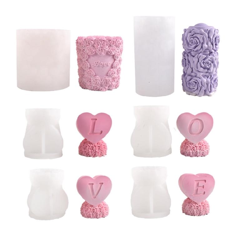 Valentine's Day Candle Silicone Mold for Handmade Chocolate Decoration Mould