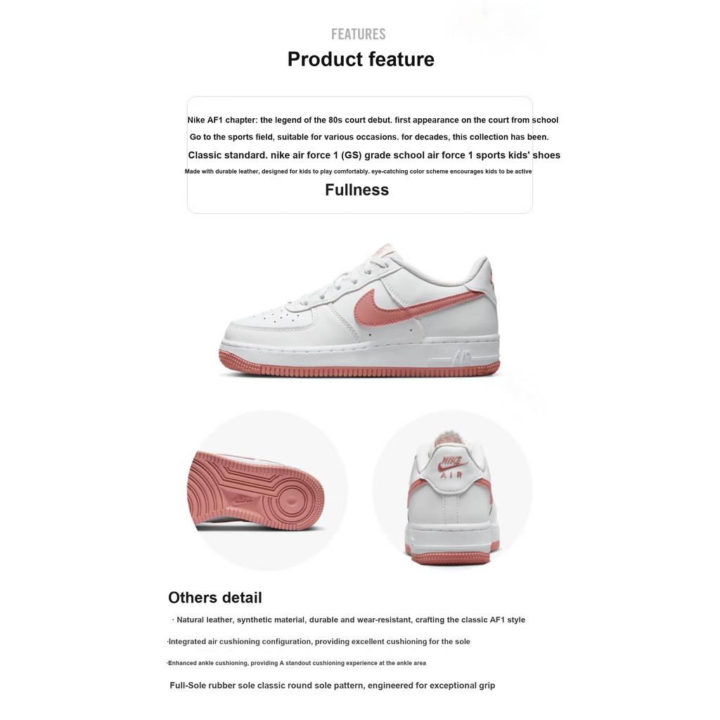 New Nike Air Force 1 Low Summit White Red Stardust GS DV7762-102