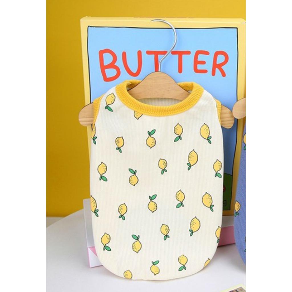 Dog Vest Lemon Pattern Comfortable Lovely Breathable Cotton Dog Clothing Pet Outfit for