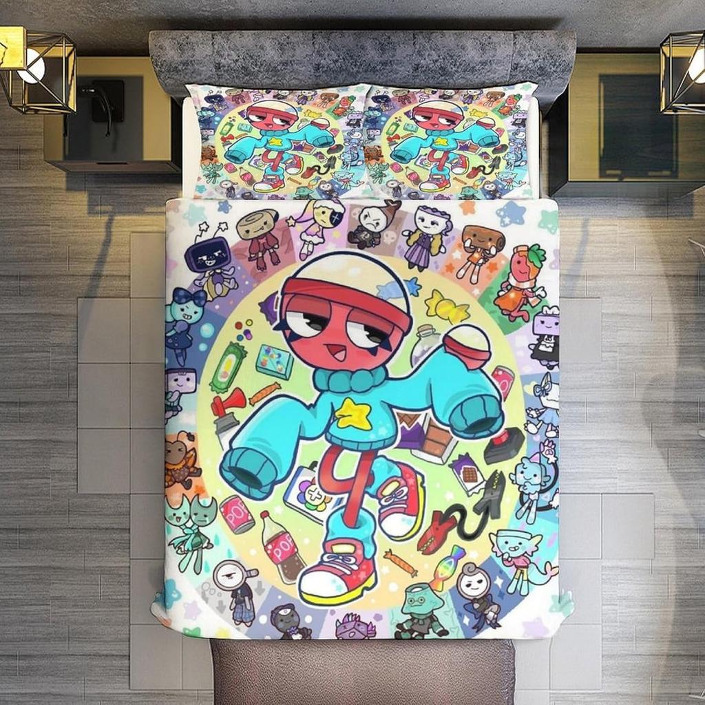 D-Dandy's World Bedding Set 3D Printed Anime Duvet Cover Set with Pillowcases Boy Teens Girl Birthday Gift Soft Cute Bedclothes