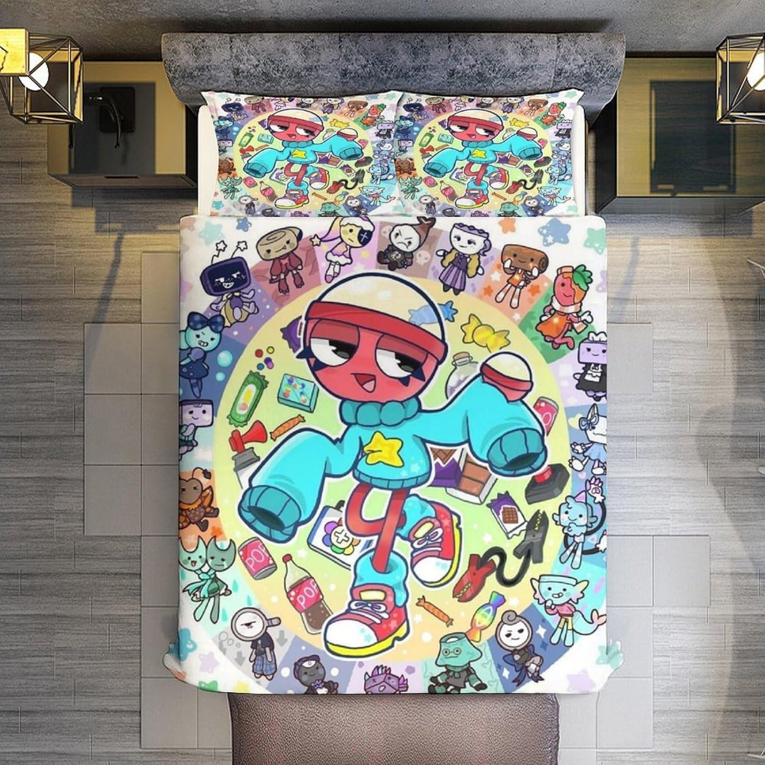 

D-Dandy S World Постільна білизна 3D Принт Аніме Комплект з підковдрою та наволочками Подарунок на День народження для Хлопчика Підлітка Дівчинки М яка Мила Постільна білизна EU Single(135*200cm)3pcs